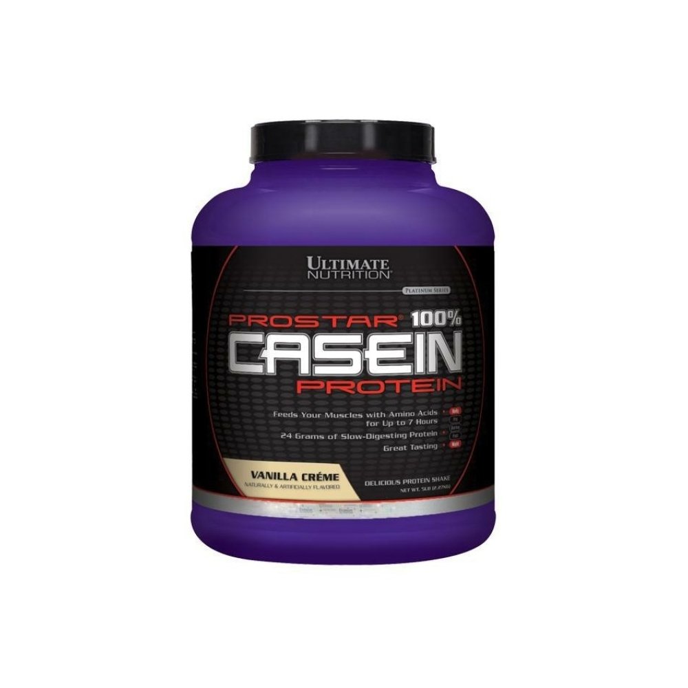 Ultimate Nutrition Prostar Micellar Κάζεϊν Protein Powder 24 γραμμάρια πρωτεΐνης, 9,9 γραμμάρια EAAS, και 4,6 γραμμάρια BCAAS-69 Servings, Vanilla Powder,5 λίρες