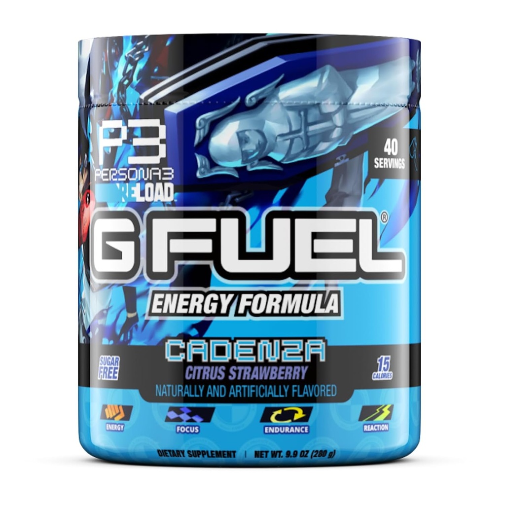 G Καύσιμα Cadenza Energy Drink Powder, Pre Workout Caffeine Mix for Gaming, Sugar Free Focus Amino, Βιταμίνη + Αντιοξειδωτικά, 9.9oz (Κίτρο Φράουλα, 40 Σερβιέτες)