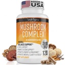 Mushroom Complex, 10 Mushroom Blend για την ενέργεια και την ανοσοποιητική υποστήριξη, 2600mg ανά υπηρεσία, 120 Vegan Κάψουλες