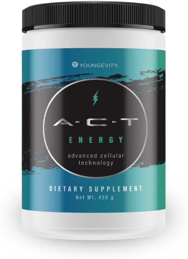 1 Canister ACT Energy Natural Healthy Energy Drink 40 Calories A.C.T. By Youngevity (Ships Worldwide) Net Wt. 450g