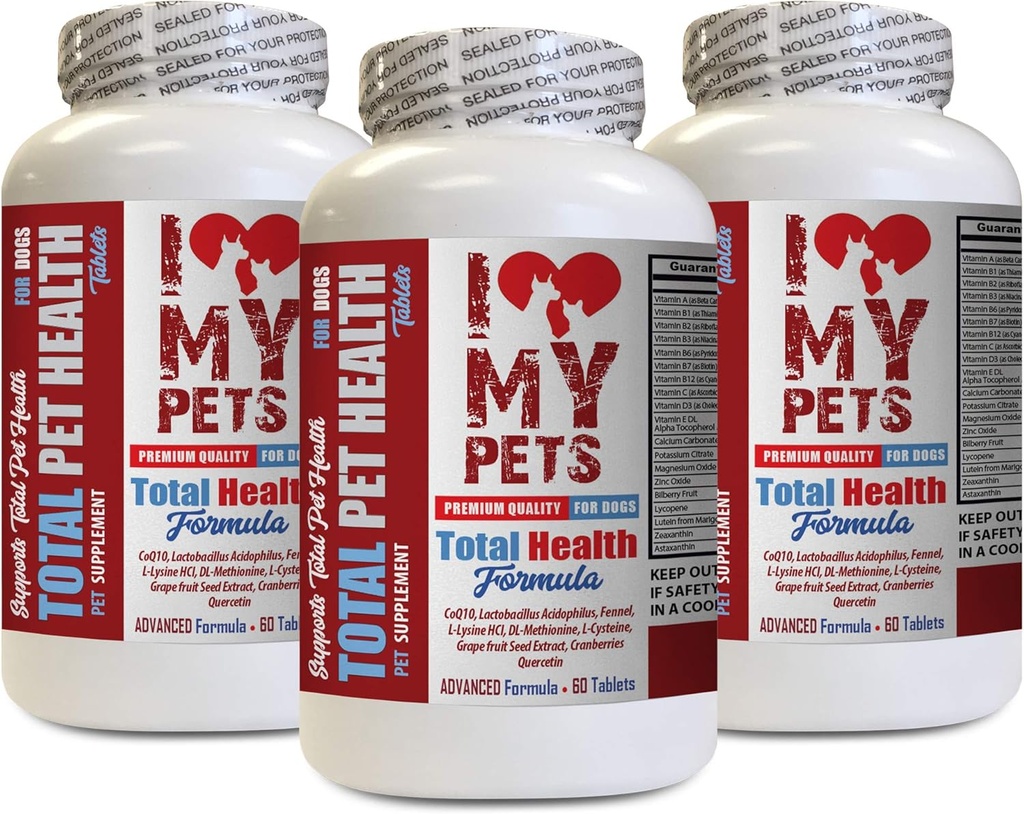ΑΓΑΠΩ ΤΟ PETS LLC Immunity for Dogs - Dog Total PET Health - Premium Formula - Best Complex - Dog Vitamin b Complex - 3 μπουκάλια (180 Treats)