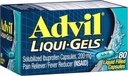 Advil Liqui-Gels Pain Reliever and Fever Reducer, Pain Medicine for Adults with Ibuprofen 200mg for Panhone, Backache, Menstrual Pain and Joint Pain Relief - 80 Liquid Filled Capsles