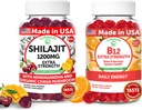 Lunakai USA Made Shilajit & B12 Extra Strength Gummies Bundle – Energy, Focus, and Daily Wellness – Vegan & Delicious