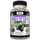 Kaya Naturals Max Detox βοτανικό συμπλήρωμα - φυσικά συστατικά 1532 mg - σκόνη Psyllium, εκχύλισμα Acai Berry, ρίζα Ginger 60 Count