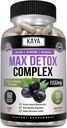 Kaya Naturals Max Detox βοτανικό συμπλήρωμα - φυσικά συστατικά 1532 mg - σκόνη Psyllium, εκχύλισμα Acai Berry, ρίζα Ginger 60 Count