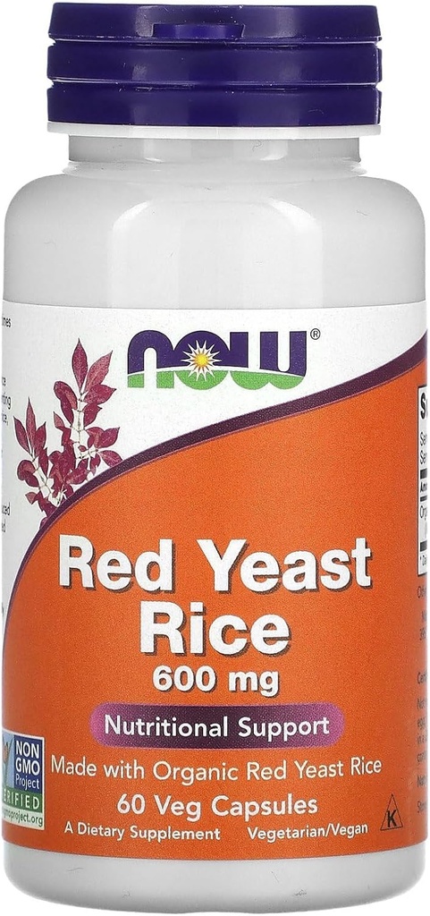 NOW Foods Red Yeast Rice, 600 mg, 60 κάψουλες Veg