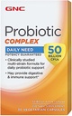 GNC Probiotic Complex Daily Need with 50 Billion CFUs | Clinically Studied Multi-Strain, Supports Digestive and Immune Health, Vegetarian | 30 Capsules