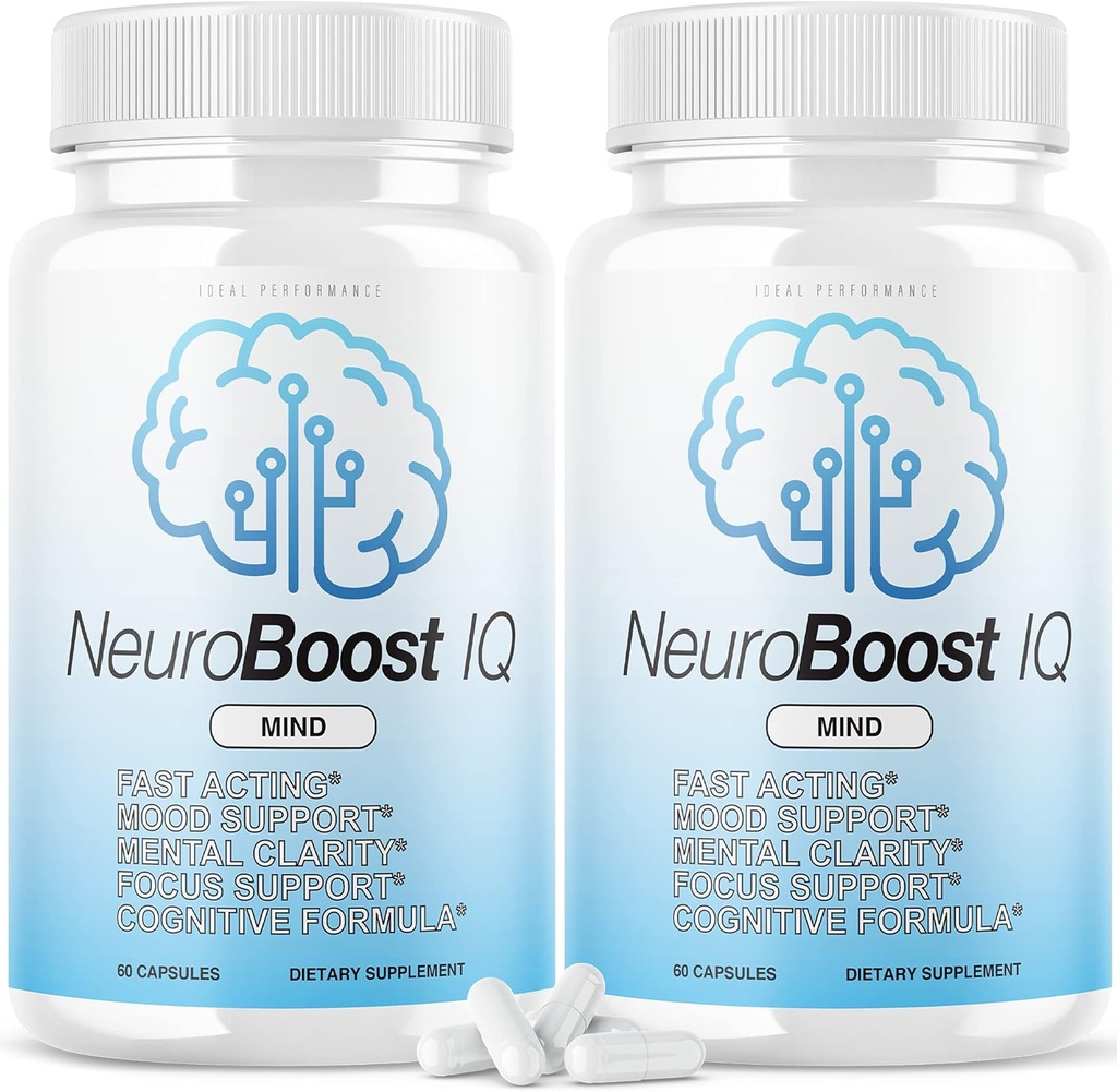 (2 Πακέτο) Neuro Boost IQ συμπλήρωμα χάπια εγκεφάλου μυαλό Ben Carson Neurobooster Neuroboostiq (120 κάψουλες)
