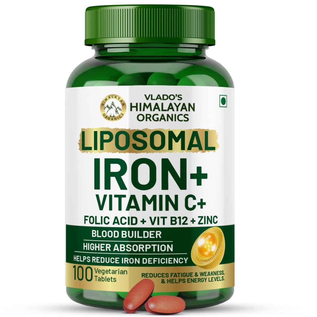 HIMALAYAN ORGANICS Βιολογικά Χηλικά Σιδήρου με βιταμίνη C, B12, Zinc & Follic Acid 