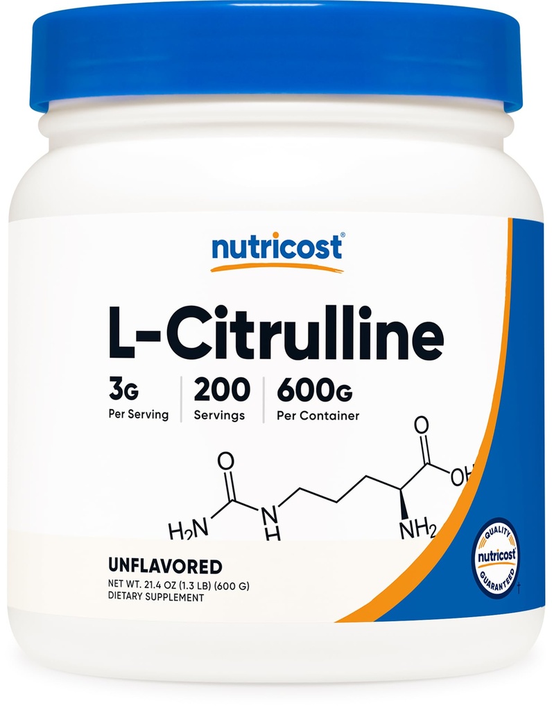 Nutricost Pure L-Citrulline (Base) Powder (600 Grams)