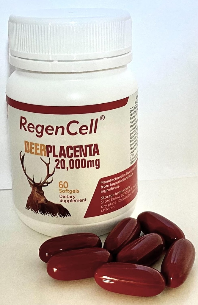 Deer Placenta 20.000MG - Υποστήριξη για την Υγεία του Δέρματος-Αναζωογόνηση και Αντιγήρανση-Μεταβλητική & Κυτταρική Υγεία-Ανοσία Boost-