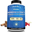 Nutrivein Premium Berberine HCL 1200 mg με Κεϋλάνη Κανέλα - 120 Κάψουλες: Συμπλήρωμα Βερβερίνης υψηλής απορρόφησης για Άμυνες, Διέγερση, & Μεταβολισμός