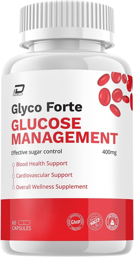 Glyco Forte Κάψουλες - Glyco Forte Advanced Supplement, Glyco Forte All Natural Formula to Reservation Healthy Levels, Συνολική Ενεργειακή Υποστήριξη, Glyco Forte Maximum Strength, (1 Pack - 60 Κάψουλες)