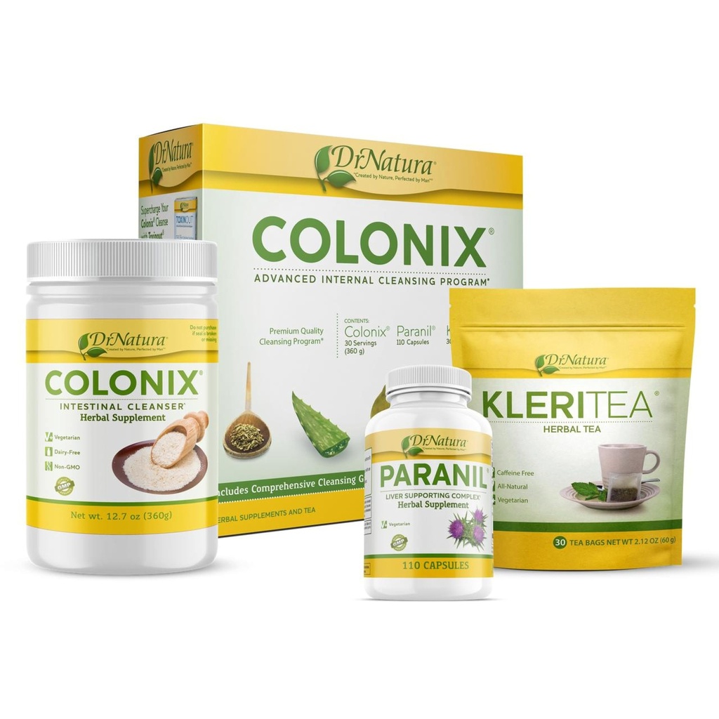 DrNatura Colonix Kit Whole Psyllium Husk Powder for Colon Cleanse, 30 ημέρα συσκευασίας Colon Cleanser (16 oz)