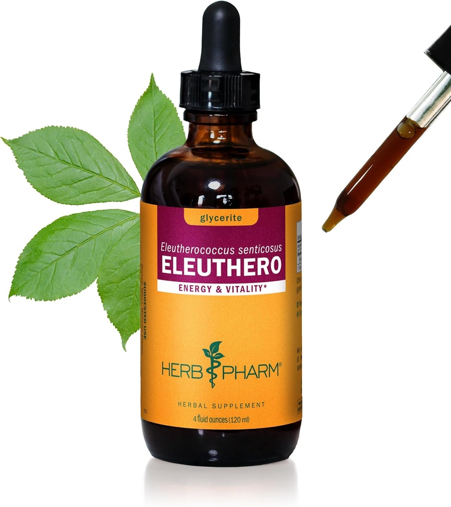 Herb Pharm Eleuthero Root Liquid Glycerite για την ενέργεια και τη Σταμίνα, Glycerite χωρίς αλκοόλ, 4 ουγγιά