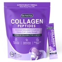 DRFOSTER Collagen-Peptides-Powder-Packets - Multi Type I III V X Collagen for Women with Antioxidant Blend + Vitamin C & E for Skin, Hair, Nail & Joint, Non-GMO, 30 Stick Packs