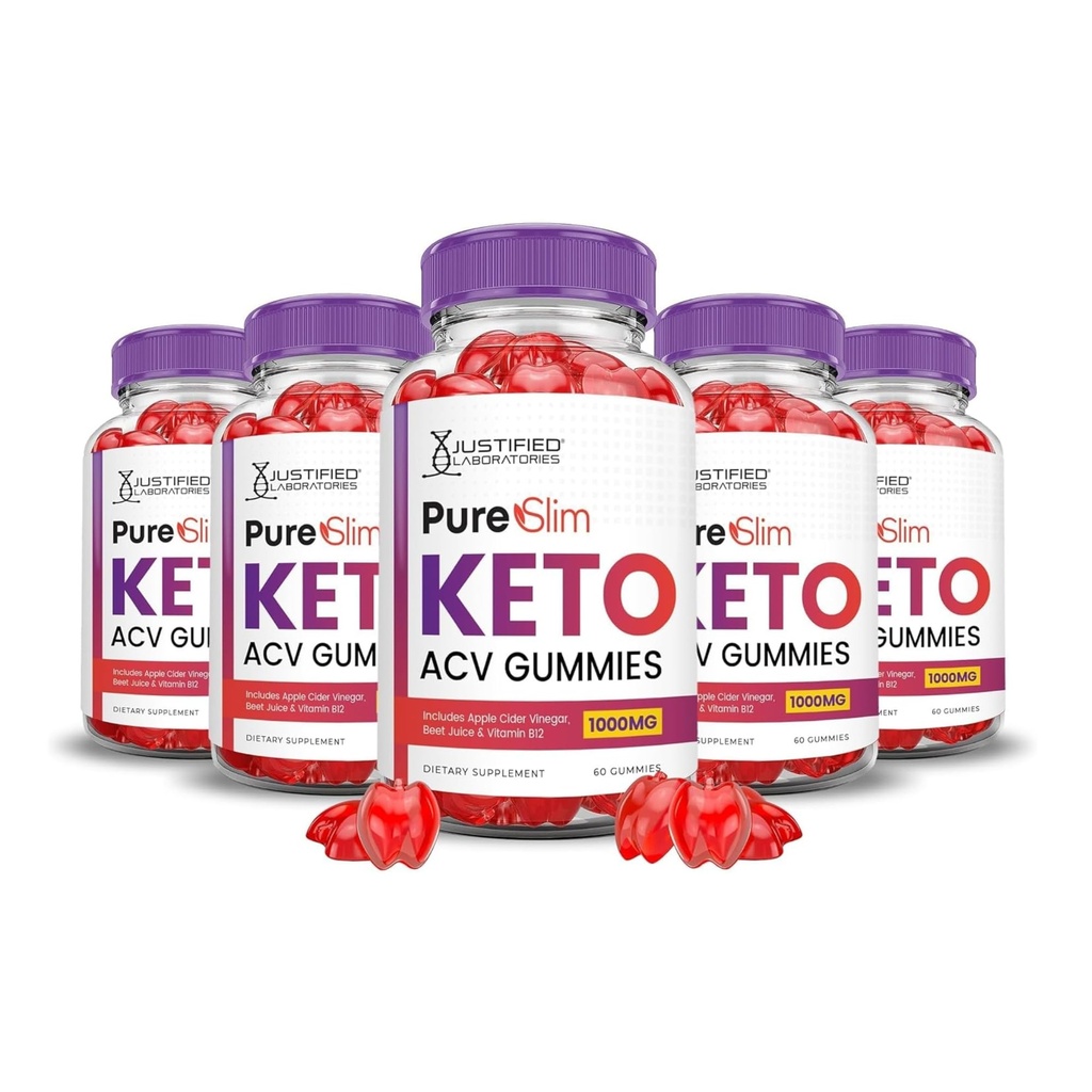Αιτιολογημένα Εργαστήρια (5 Pack Pure Slim Keto ACV Gummies Advanced Formula 1000MG PureSlim Keto Gummies Apple Cider Vinegar Formulated with Pomegranate Beet Buice Powder B12 Vegan Non GMO 300 Gummys