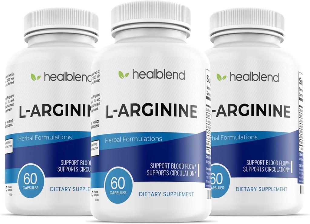 heelblend L-αργινίνη Plus: Ασβέστιο, Νιασίνη, L-αργινίνη Blend, L-Citrulline Complex & Beta Alanine - 180 Κάψουλες (3 Συσκευασία)