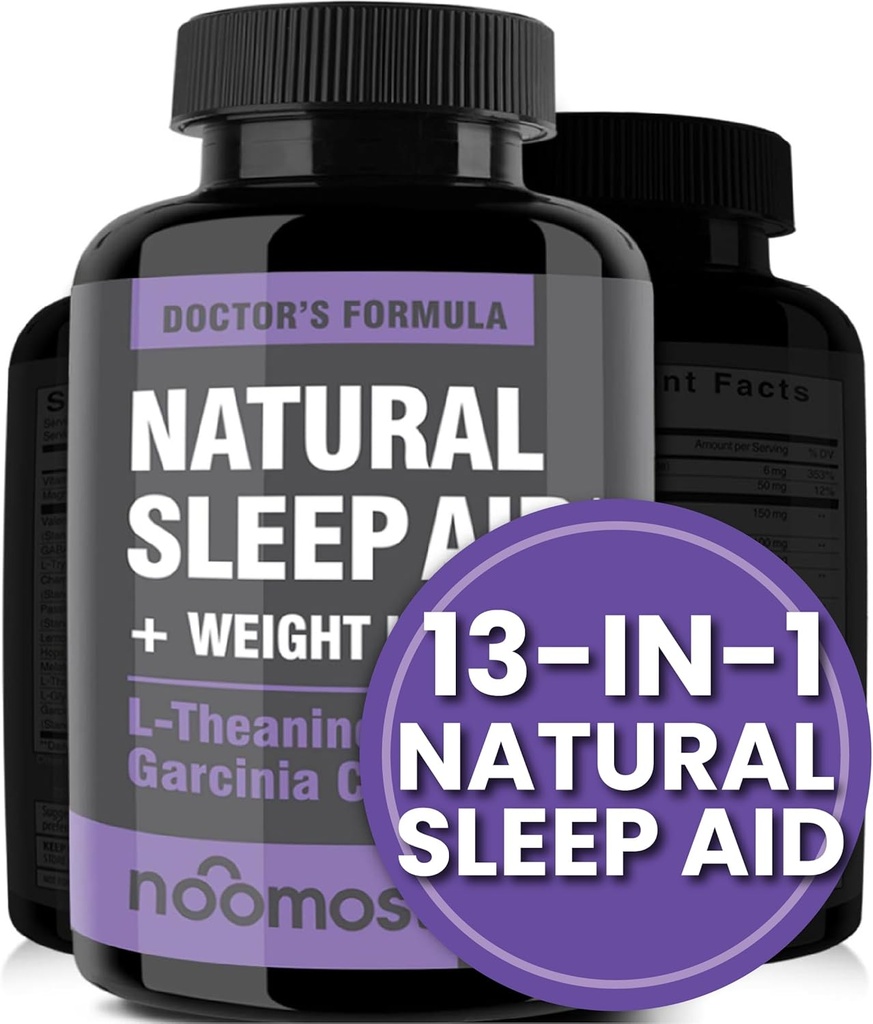 NooMost Natural Sleep Aid Supplements with Magnesium,L theanine & Garcinia | Sleep Pills for deep & Restful Sleep for Adults | Non-Habit-Forming | Helps Fall Asleep Fast Stay Asleep Longer | 60 Tabs