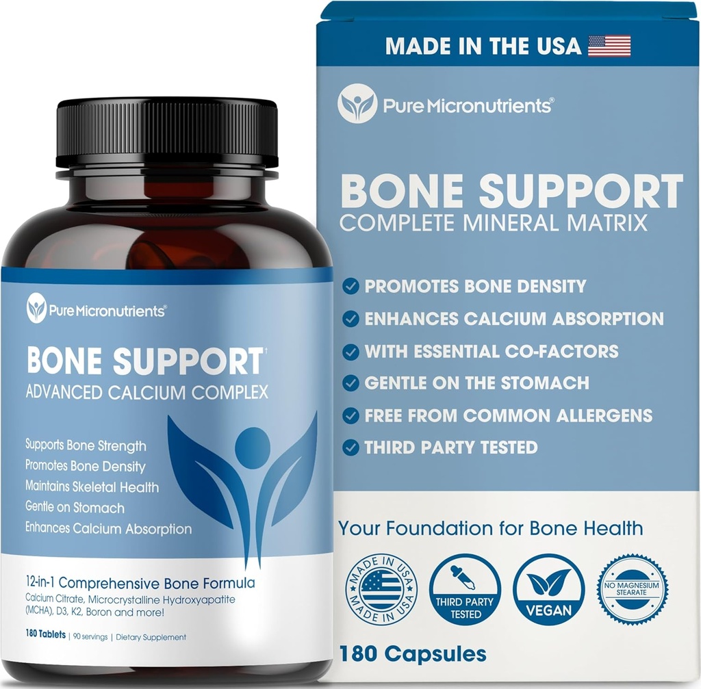 Συμπλήρωμα ασβεστίου για γυναίκες & άνδρες - Κιτρικό ασβέστιο & Υδροξυαπατίτης + Βιταμίνη D3 K2 Ψευδάργυρος μαγνήσιο & Περισσότερα για την πλήρη υγεία των οστών, 180 δισκία