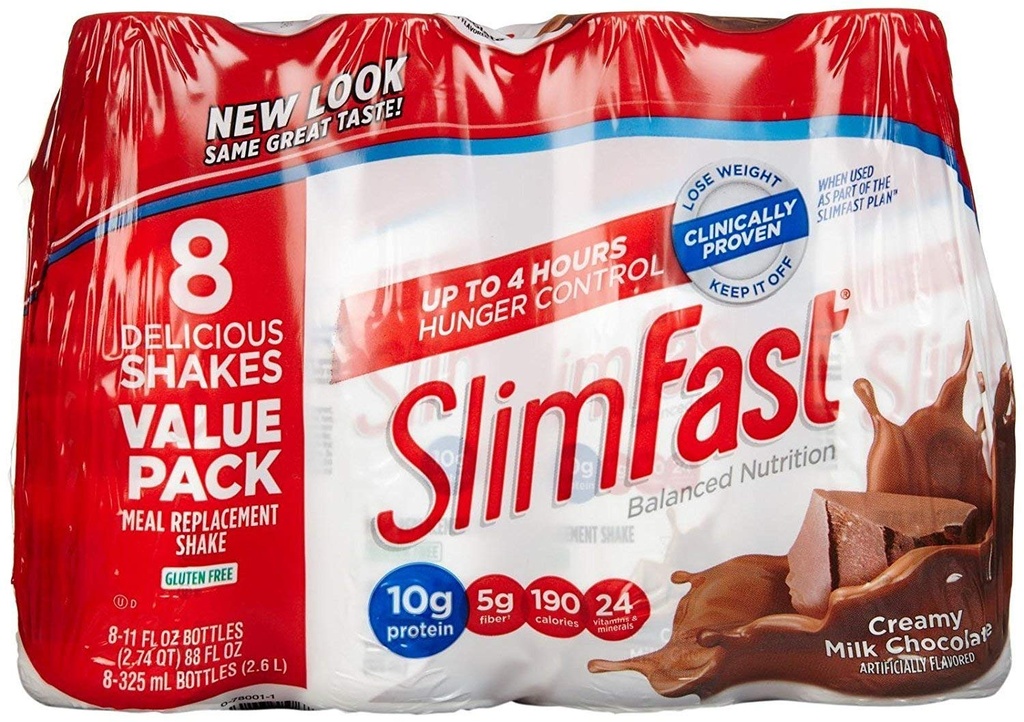 SlimFast Advanced Nutrition Creamy Milk Chocolate – Αντικατάσταση γεύματος – 20g πρωτεΐνης 8 Count(pack of 3) Σύνολο 24 11OZ Φιάλες