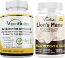 Vegan Vitality Lion's Mane x General Health Combo Bundle - 6 Μήνες Lion's Mane και Πολυβιταμίνες