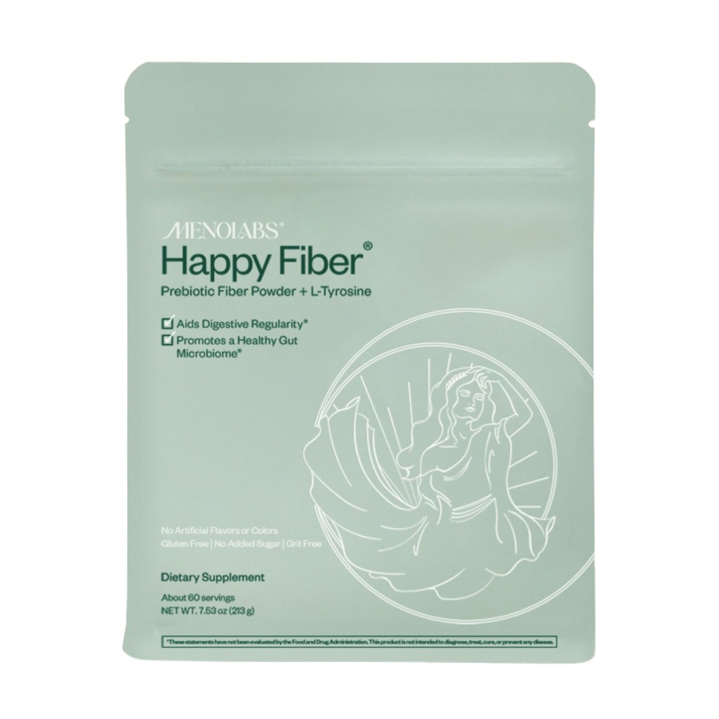MENOLABS Happy Prebiotic Fiber Supplement - 60 Services (213 g) - Συμπληρώματα Εμμηνόπαυσης για γυναίκες με L-Τυροσίνη