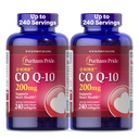 Puritan's Pride Coenzyme CoQ10 200mg, Συμπλήρωμα διατροφής για την υγεία της καρδιάς, την πίεση του αίματος, την υγεία των στοματικών ούλων και την υγιή γήρανση Υποστήριξη, 240 Softgels ταχείας απελευθέρωσης, 2-Pack