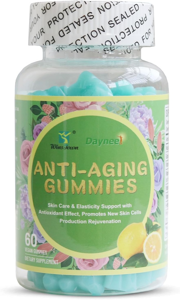 Αντιγηραντική Gummies, Προωθεί νέα κύτταρα του δέρματος παραγωγή Rejuvation, Αντιρυτιδική και δερματική σύσφιξη Υποστήριξη, Λεμόνι Γεύση, 60 Count