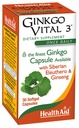 HealthAid Ginkgo Vital 3 – Μία φορά την ημέρα Softgel με Ginkgo Biloba, Siberian Eleuthero & Korean Ginseng 