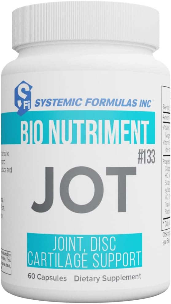 Συστηματικές Φόρμουλες JOT – Joint/Disc/Cartilage 60 Κάψουλες Bio Nutriment #133. Υποστηρίζει Cartilage Ακεραιότητα, Κοινή Υγεία, Λιπαντική και Άνεση και Υγιεινή Σχηματισμό των αρθρώσεων, Δίσκους και Cartilage.