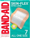 Band-Aid Brand Skin-Flex Αυτοκόλλητα Συγκολλητικά Επιδέσμους για την Πρώτες Βοήθειες και Τραύμα Φροντίδα των Ελαχίστων Περικοπές και Σκραπς & Καψίματα, Ευέλικτες Στείρες για Δάχτυλα & Γόνατα, Extra Large, Όλα Ένα Μέγεθος, 7 ct