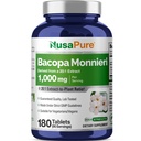 NusaPure Bacopa Leaf Monnieri Capsules, 1000 mg, 180 Tablets (Non-GMO, Vegan)