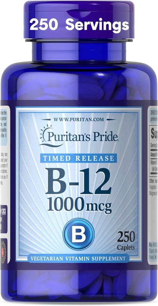 Puritan's Pride Vitamin B-12 1000Mcg Timed Release Caplets 