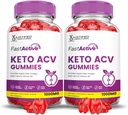 (2 Pack) Fast Active Keto ACV Gummies Advanced Formula 1000MG Fastactive Keto Gummies Apple Cider Vinegar Formulated with Pomegranate Beet Buice Powder B12 Vegan Non GMO 120 Gummys