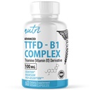 Φύσεις της φύσης TTFD Θιαμίνη B1 συμπλήρωμα - 100mg 60 Σερβιέτες - με 8mg Μαγνήσιο - Χωρίς τοξικά πληρωτικά - TTFD Θιαμίνη Τετραϋδροφουρφουρυλοδισουλφίδιο - Εργαστήριο τρίτου μέρους Δοκιμασμένο - Συμπληρώματα Nutri