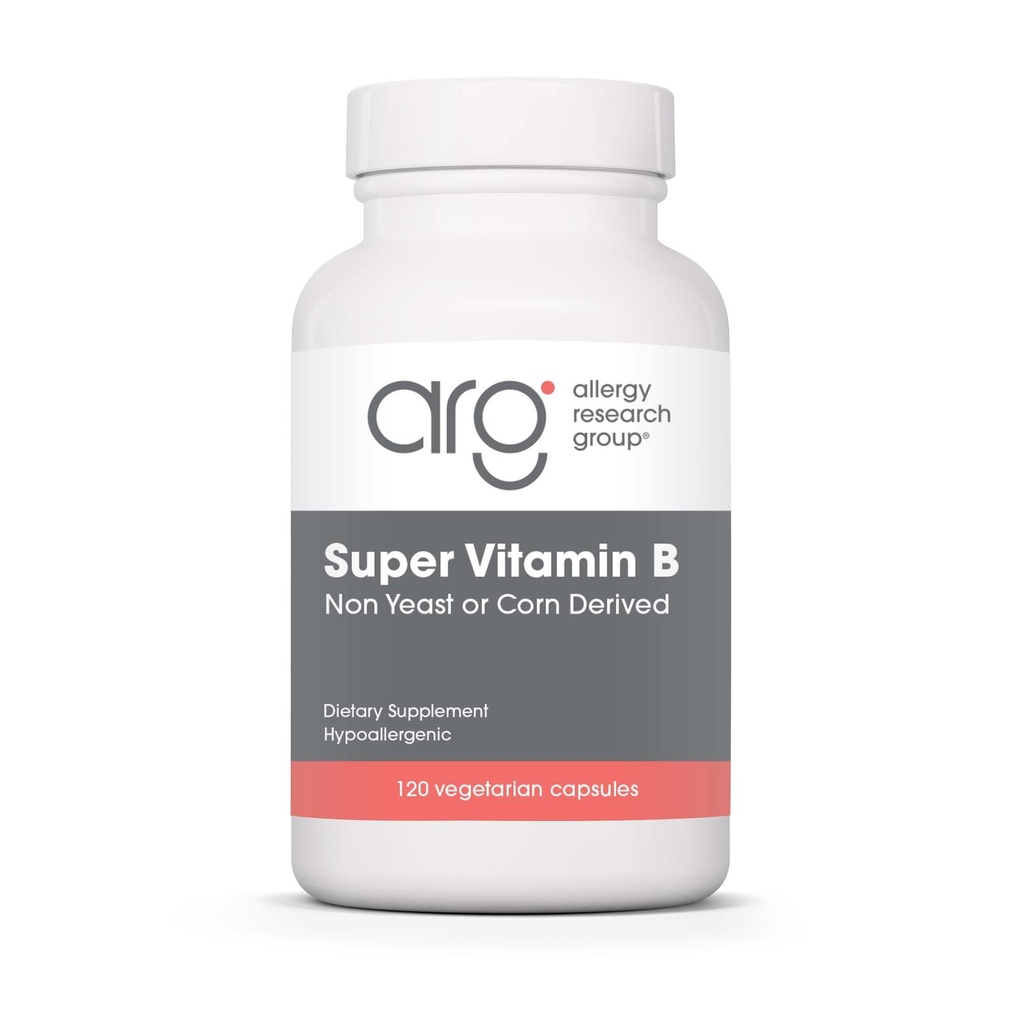 Ομάδα Έρευνας Αλλεργίας Super Vitamin B Supplement - Β Βιταμίνη Σύμπλεγμα για άνδρες και γυναίκες, με Βιταμίνη Β12 και Β6, Χορτοφαγικές Κάψουλες - 120 Count