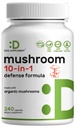 Organic 10-in-1 Mushroom Supplement, 240 Κάψουλες – Lions Mane, Turkey Tail, Reishi, Cordyceps & More Mushroom Complex – Immune, Energy & Nootropic Brain Support – Μη ΓΤΟ