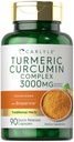 Carlyle Turmeric Curcumin with Black Pepper | 90 Powder Capsules | Complex Supplement with Bioperine | Non-GMO, Gluten Free