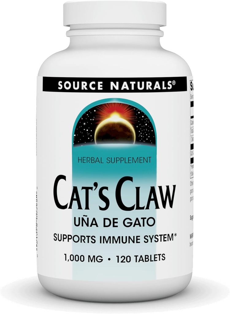 Source Naturals Cat's Claw Bark UNA de Gato 1000 mg Συμπλήρωμα διατροφής - Υποστηρίζει το ανοσοποιητικό σύστημα - 120 δισκία