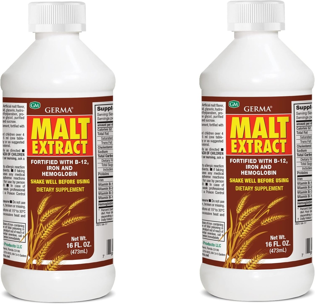 Extracto de Malta 16oz Malt Extract Fortified with B-12 and Iron 2pk