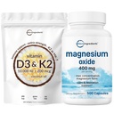 Micro Συστατικά Βιταμίνη D3 10.000iu + K2 200mcg Λάδι καρύδας Softgels & οξείδιο μαγνησίου 400mg Πακέτο δεσμών 