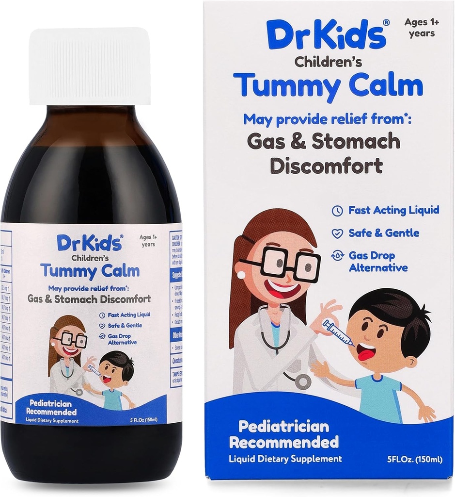 Tummy Calm from The Colic Calm Brand - Αέριο Ανακούφιση & Ανασηκωμένο Στομάχι Υποστήριξη, Εναλλακτικές σταγόνες αερίου για Νεογέννητα & Παιδιά, Ασφαλής & Απαλή Στοματική Λύση, Φυσική Δυσκοιλιότητα Ανακούφιση, 5 Fl Oz (Pack of 1)
