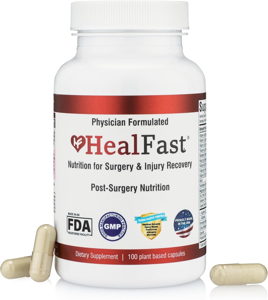 HealFast Post Surgery & Injury Recovery Supplement - Υποστηρίζει θεραπεία, ουλή θεραπεία & μελανιές - BBL Post-Op Υποστήριξη για την αποκατάσταση χειρουργικής