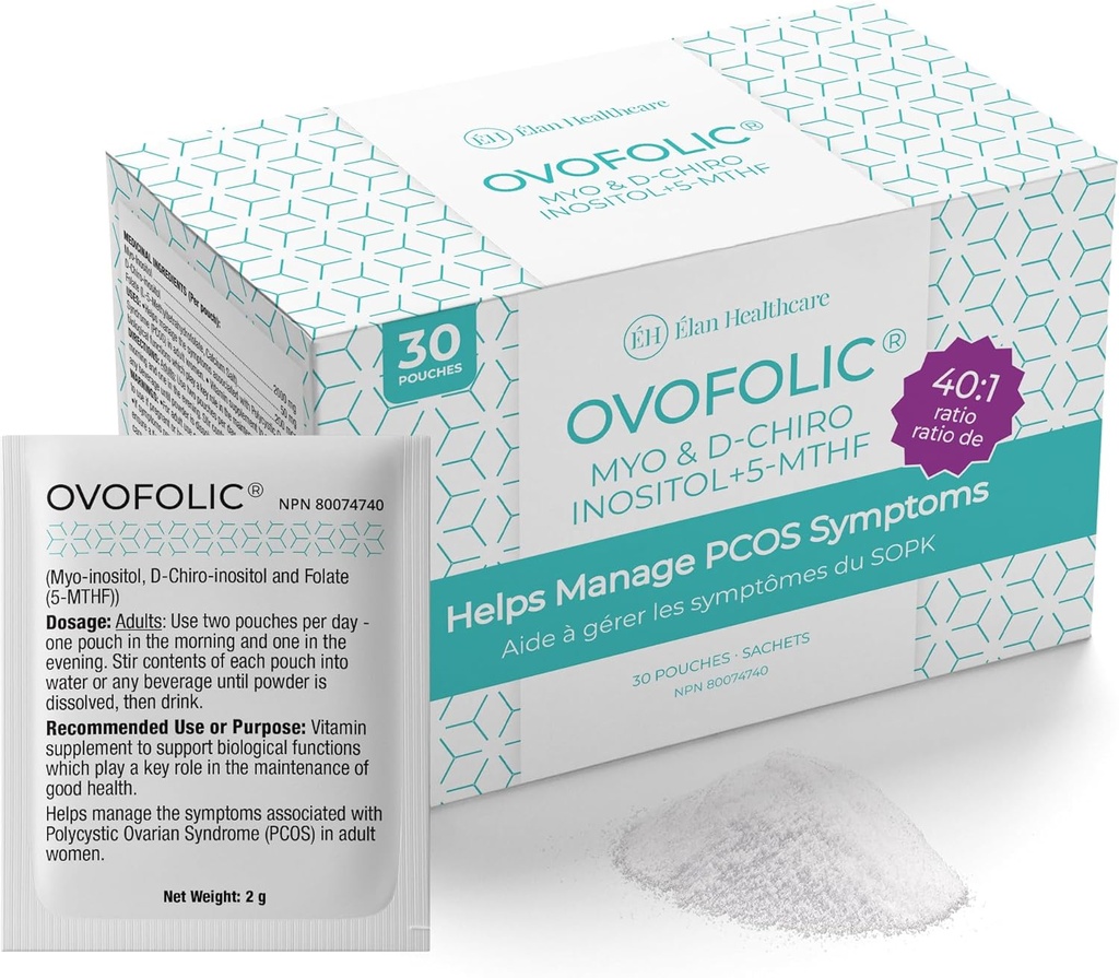 Ovofolic Inositol Supplement - Myo-Inositol και D-Chiro Inositol Plus Active Folate- Ideal 40:1 Ratio - 30 φακελλίσκοι