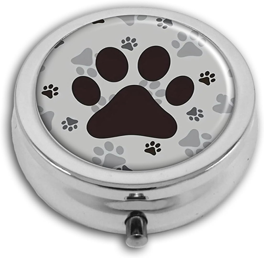 Χάπια κουτί Pocket Purse 3 Διαμέρισμα Κάτοχος Ιατρικής Travel Χάπια περίπτωση Διακοσμητικό κουτί Βιταμίνη Χάπια Οργανωτής Μοναδικό δώρο Ζωικό Αποτυπώματα Μοτίβο