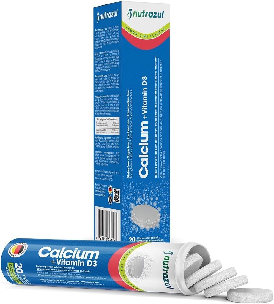 Καρυδάζουλ Ασβέστιο + Βιταμίνη D3 Αναβράζοντα Δισκία 