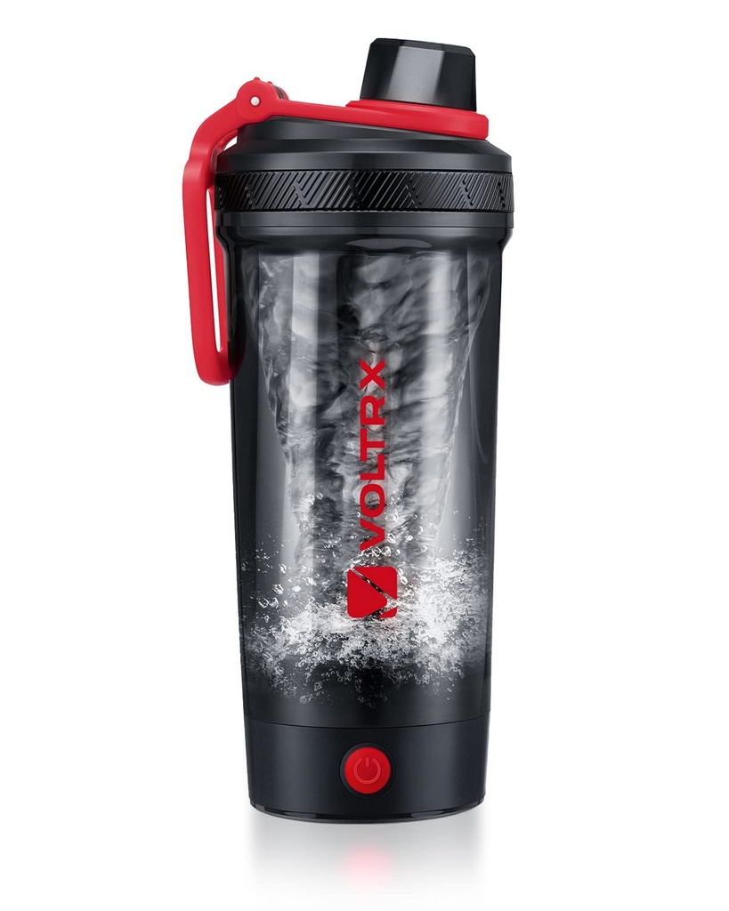 VOLTRX Shakeer μπουκάλι, Gallium USB C επαναφορτιζόμενη ηλεκτρική πρωτεΐνη Shake Mixer, Shakeer Cups για τα Shakes πρωτεΐνης και την αντικατάσταση γεύματος Shakes, BPA δωρεάν, Φτιαγμένο με Tritan, 24oz, κόκκινο