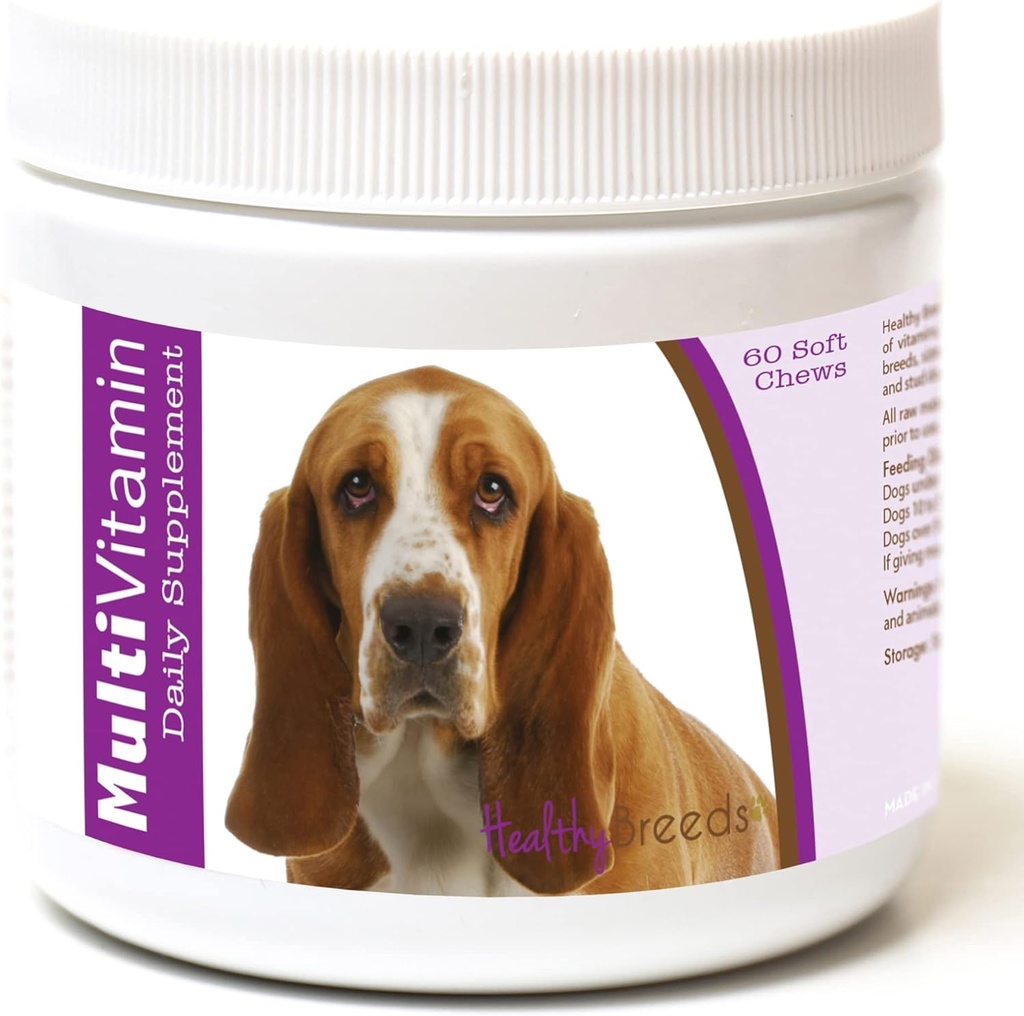 Υγιείς Φυλή Basset Hound Multi-Vitamin Μαλακές Μασούσες 60 Count