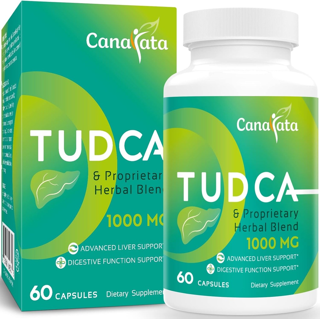 TUDCA Liver Support Supplements 1000mg - 60 Vegan Capsules,TUDCA Bile Salts with Milk Thistle Herbal Blend Formula for Liver Cleanse Detox & Repair